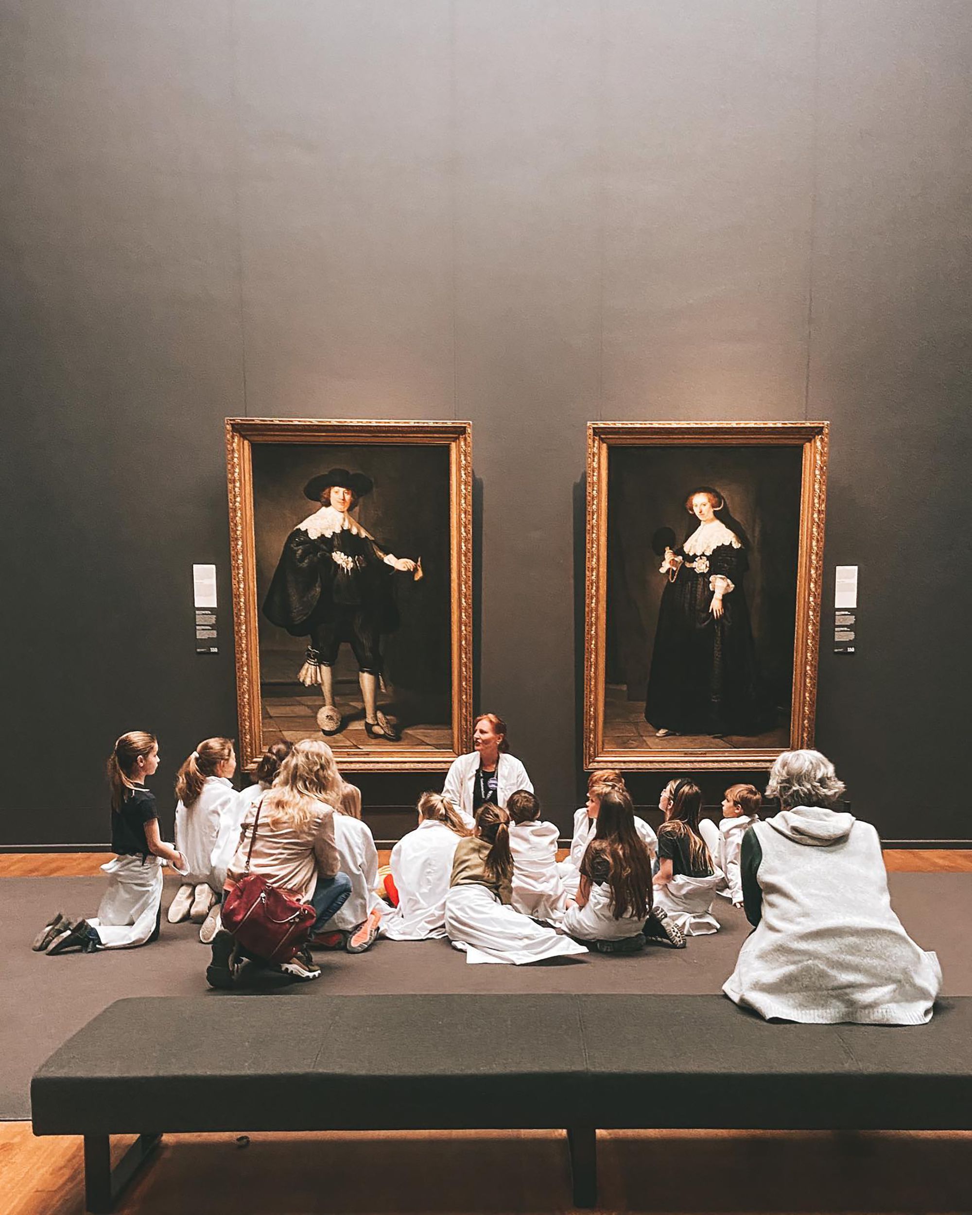 School pupils and teachers on a museum visit as part of an arts and culture enrichment trip
